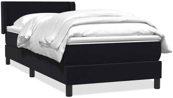 vidaXL Boxspringbett mit Matratze Schwarz 80x220 cm Samt 3317969