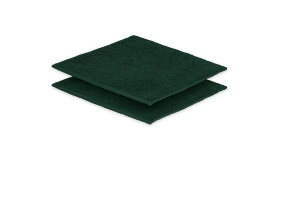 Exklusiv Heimtextil 2x Seiftuch Frottier 500 g/m² 30 x30 cm Dunkelgrün