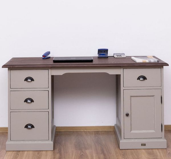 Landhaus Schreibtisch mit rotbrauner Pllatte