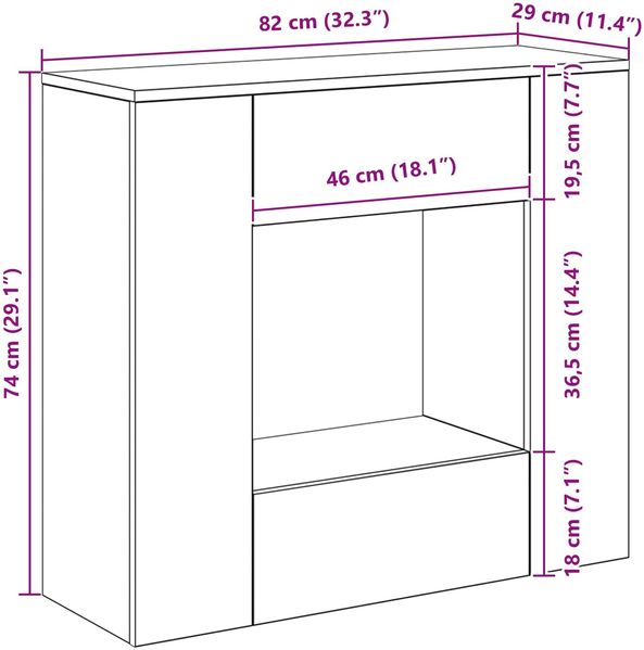 vidaXL 82 x 29 x 74 cm 899874 Bild 9