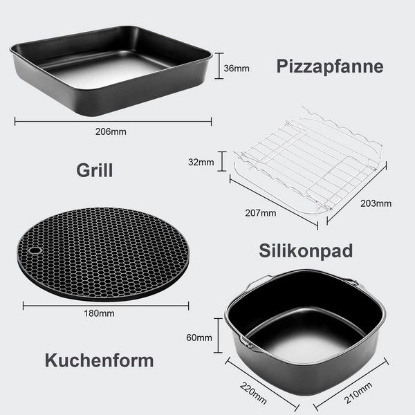 Youyijia Backform Zubehör 4 stk Silikon Für Airfryer Compatible with Philips Airfryer, (6-tlg)