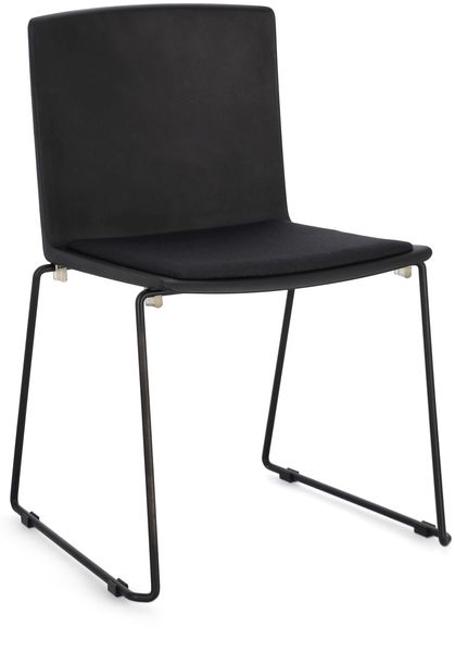 Esszimmerstuhl Giulia 4er-Set aus Metall, modern gepolstert, Schwarz, stapelbar für Dein Zuhause