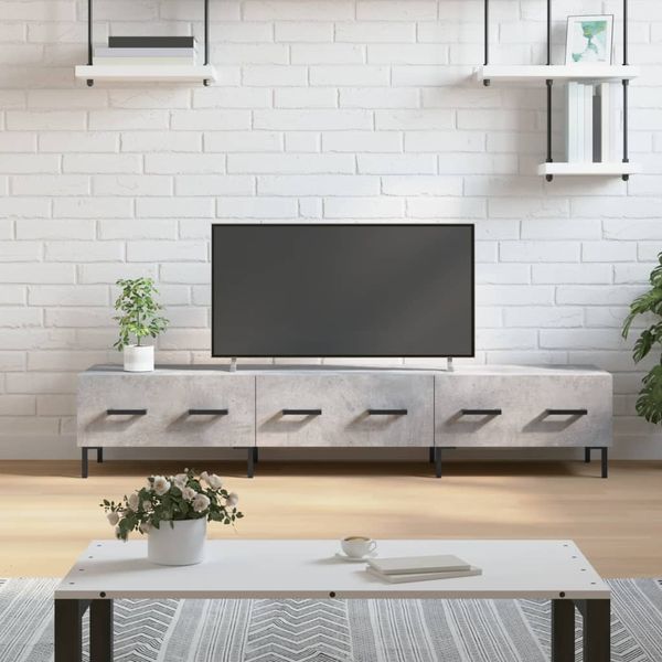 vidaXL TV-Schrank Betongrau 150x36x30 cm Holzwerkstoff 829160