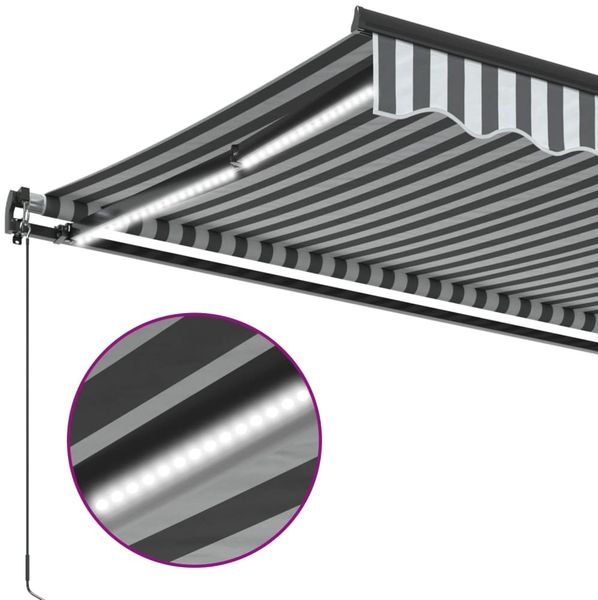 vidaXL Markise Manuell mit LEDs Anthrazit & Weiß 450x350 cm 3215813 Bild 8