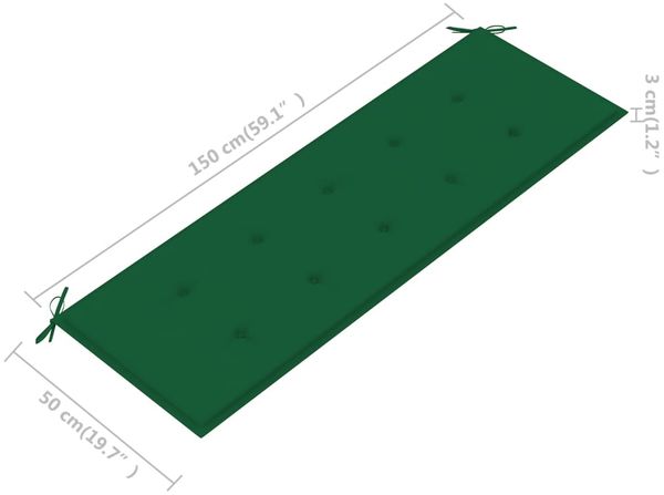 vidaXL 3-Sitzer-Gartenbank mit Auflage 150 cm Massivholz Eukalyptus 3061001 Bild 11