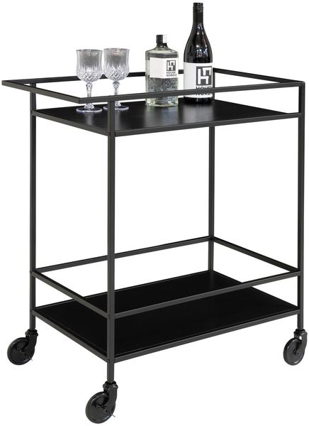 Servierwagen >Vita< in Schwarz, Melamin - 40x79x68cm (BxHxT)
