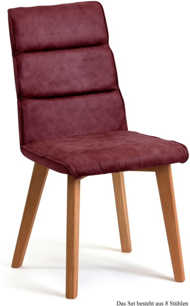Esszimmerstuhl (8er-Set) Darell 47 x 92 x 60 Eiche geölt/Marsala
