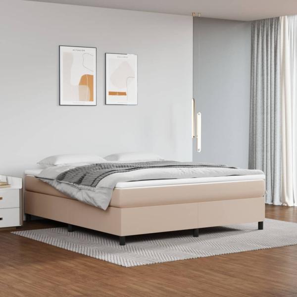 vidaXL Bettgestell Cappuccino-Braun 160x200 cm Kunstleder 3121058