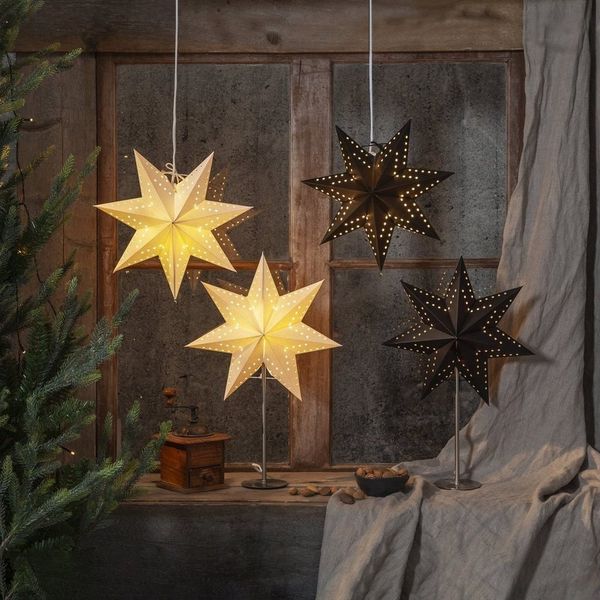 Star Bobo Papierstern, Papier, schwarz