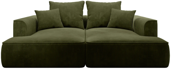 Vente-unique - Sofa 3-Sitzer - tiefe Komfortsitzfläche - Cord - Khaki - PINETA Bild 2
