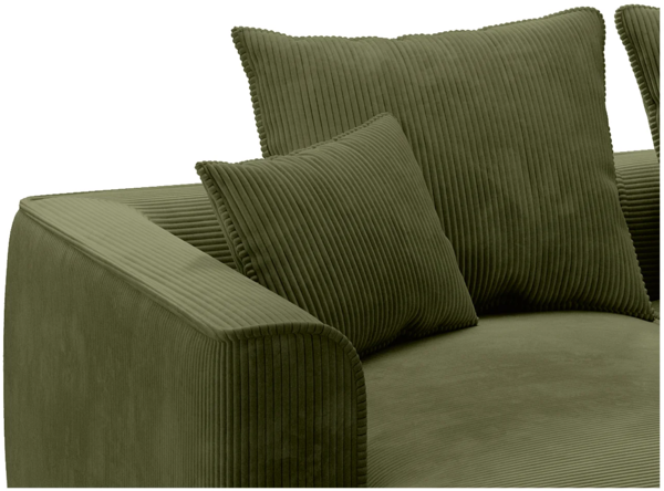 Vente-unique - Sofa 3-Sitzer - tiefe Komfortsitzfläche - Cord - Khaki - PINETA Bild 4