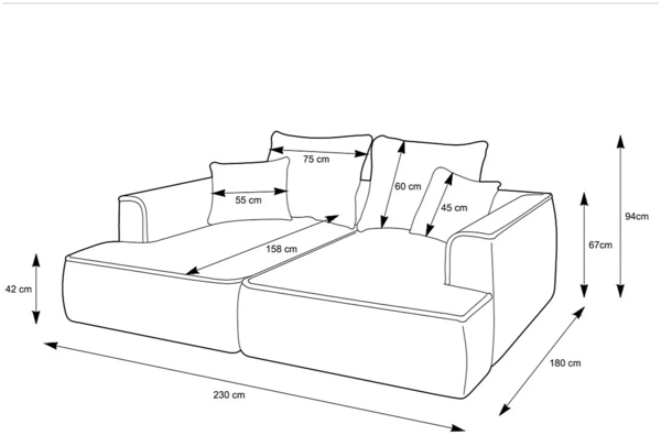 Vente-unique - Sofa 3-Sitzer - tiefe Komfortsitzfläche - Cord - Khaki - PINETA Bild 6