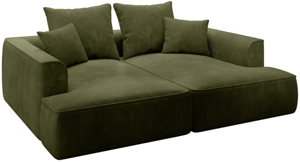 Vente-unique - Sofa 3-Sitzer - tiefe Komfortsitzfläche - Cord - Khaki - PINETA Bild 3
