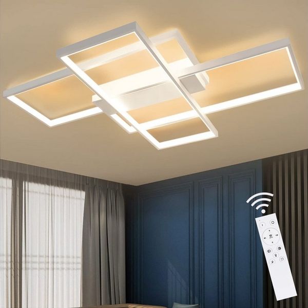ZMH LED Deckenleuchte Modern Deckenlampe - Große Wohnzimmerlampe Dimmbar 88W, LED fest integriert, 3000-6000k, Deckenbeleuchtung für Wohnzimmer Büro