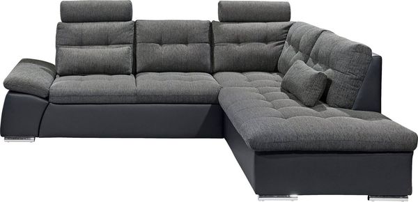 ED EXCITING DESIGN Ecksofa Jakarta L-Form, mit Bettfunktion, Armteilverstellung, Kopfstützen & 2 Nierenkissen
