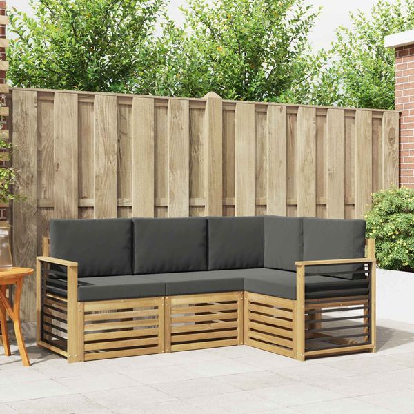 vidaXL Sofagarnituren 4 pcs Weiß und Anthrazit 187,5 x 128,5 x 73 cm 3391767