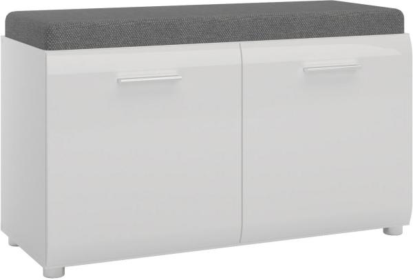 Schuhbank Mestre / Merano, Holzwerkstoff, Grau, Weiß, 96 x 56 x 39 cm