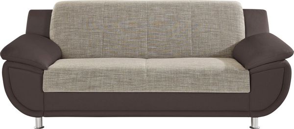 TRENDMANUFAKTUR 3-Sitzer Rondo 3, zeitlos und modern, bequem, Materialmix, wahlweise mit Federkern, extrabreite Armlehnen zum Relaxen