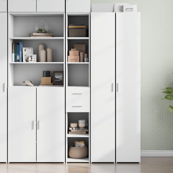 Highboard, BuffetSchrank, Büroschrank Weiß 30x42,5x185 cm Holzwerkstoff