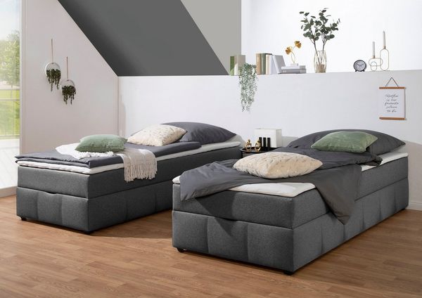 Home affaire Boxbett Niemes inkl. Bettkasten und Topper, auch in Überlänge erhältlich, Boxbett ohne Kopfteil, inkl. Topper