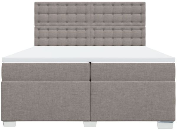vidaXL Boxspringbett mit Matratze Taupe 200x200 cm Stoff 3292913 Bild 6