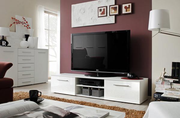 TV-Tisch Bono 2 in Weiß 180 cm Breit