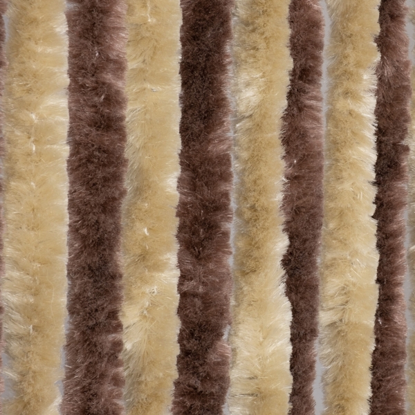 Moritz Flauschvorhang aus Chenille 100 x 230 cm braun beige Türvorhang als Fliegenschutz Insektenschutz für Camping Wohnwagen