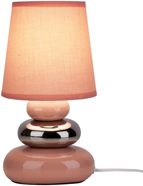 Tischlampe Wohnzimmer Tischleuchte Schlafzimmer Keramik Stoff Rosa 3045332