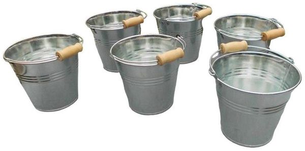 Deko-Impression Übertopf Zinkeimer Blecheimer 6 Stück Pflanztöpfe Blumentopf Tisch-Deko D 11 cm (6 St)