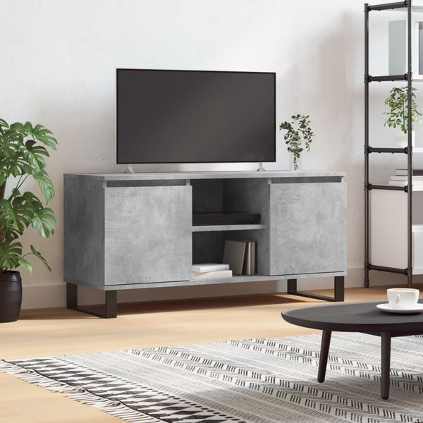 TV-Lowboard, TV-Schrank Betongrau 104x35x50 cm Holzwerkstoff