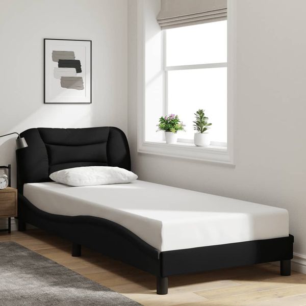 vidaXL Bettgestell ohne Matratze "Hvar" Schwarz 90x200 cm Stoff 3207746