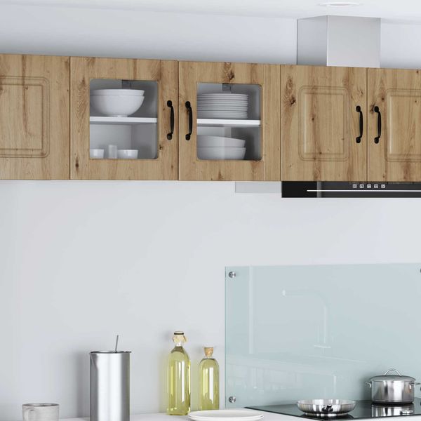 vidaXL Wandglas-Schrank PORTO Artisan-Eiche 40 x 31 x 40 cm 885203
