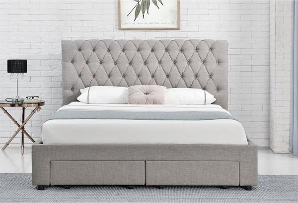 HTI-Living Polsterbett Polsterbett mit Knopf-Steppung Claire 180x200 (Stück, 1-tlg, 1x Bett Claire 180 mit Lattenrost, ohne Matratze und Dekoration), Doppelbett mit Lattenrost und Schubladen