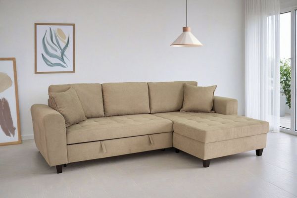 Trends by HG Ecksofa Moritz L-Form, B: 265 cm, mit Bettfunktion, Bettkasten & Zierkissen