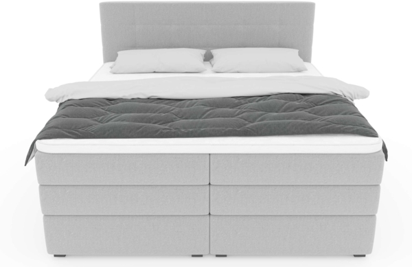 99rooms Dante Boxspringbett Velours KRONOS Schwarz Taschen-Federung 140x200 cm Bild 3