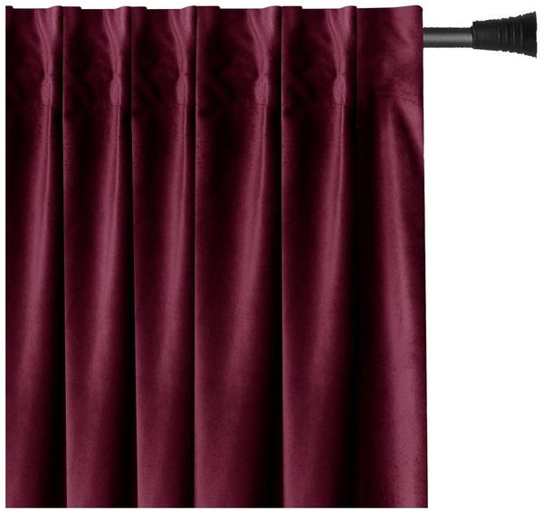 Restilo Gardine Gardine Multifunktionsband Kräuselband Vorhang Verdunkelnd Samt Textil (1 St), Kräuselband, verdunkelnd, Samt Textilien, mit Raffhalter