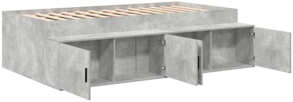 vidaXL Bettrahmen mit Schubladen Beton Grau 100 x 200 cm Holzwerkstoff 3335184 Bild 4
