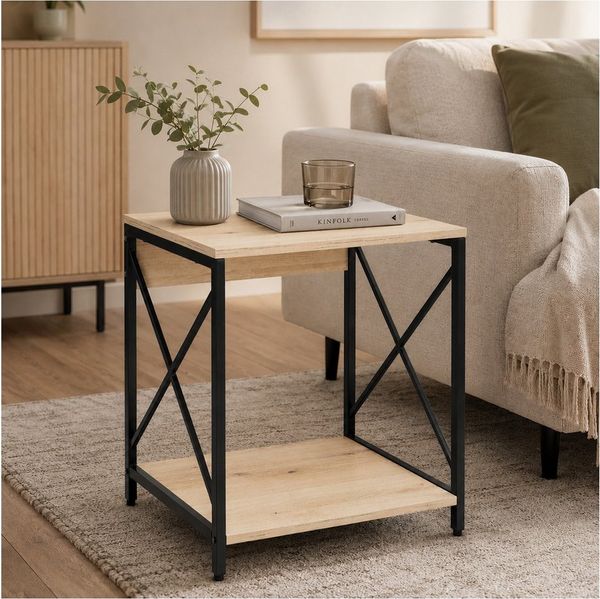 HTI-Living Beistelltisch Cedrik Artisaneiche-Schwarz (Stück, 1-St, 1 Beistelltisch)