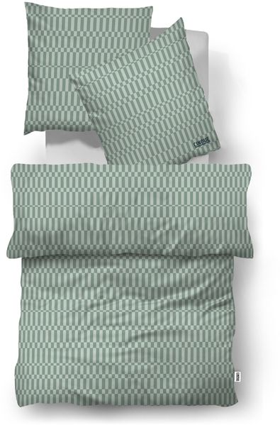 Bettwäsche Satin CINQUE BL 155x220 cm grün Bettbezug Bettzeug
