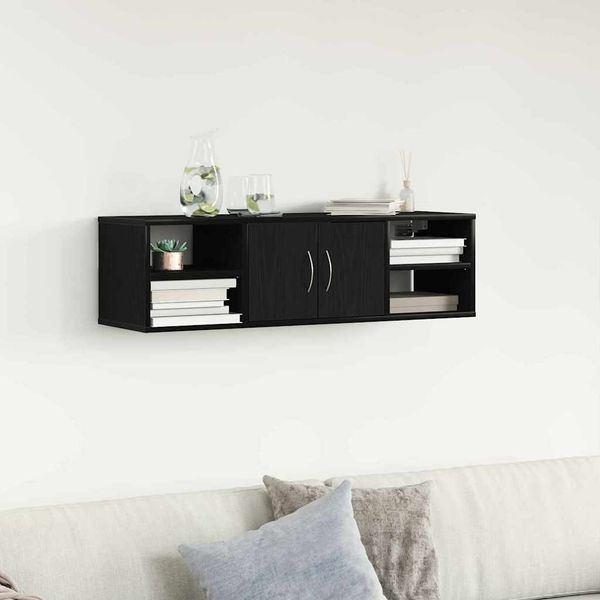 vidaXL Wandregal Schwarz Eichen-Optik 102 x 30 x 29 cm Holzwerkstoff 862601