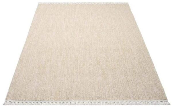 Carpet City Teppich CLASICO 0052, rechteckig, Höhe: 11 mm, Läufer, Kurzflor, Hochtief-Muster, Boho, Fransen, Wohnzimmer