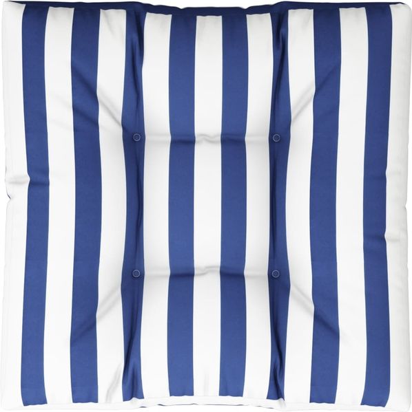 vidaXL Palettenkissen Blau Weiß Gestreift 70x70x12 cm Stoff 360484 Bild 2