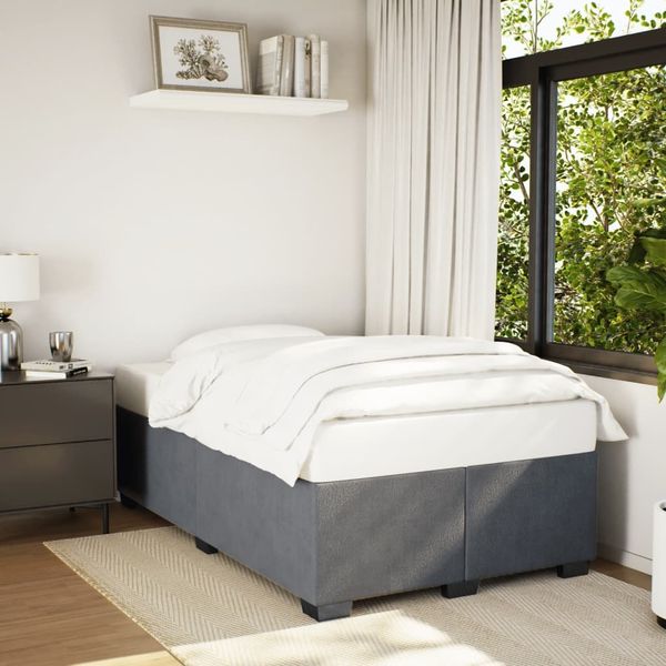 vidaXL Bettgestell ohne Matratze Dunkelgrau 120x190 cm Samt 3284620
