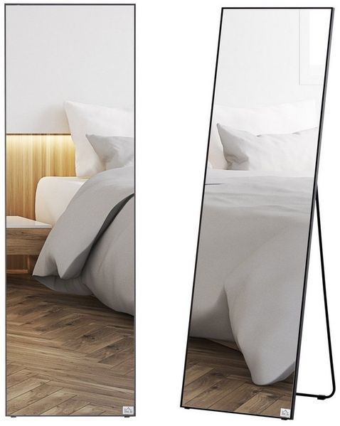 HOMCOM Standspiegel Ankleidespiegel Ganzkörperspiegel (Wandspiegel, 1-St, Garderobenspiegel), mit Ständer