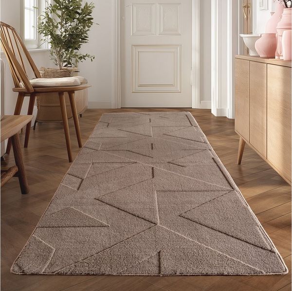 Teppium Teppich Geometrisches Design, Rechteckig, Höhe: 20 mm, Kurzflor Teppich Geometrisch Design Anti-Rutsch Rückseite Waschbar