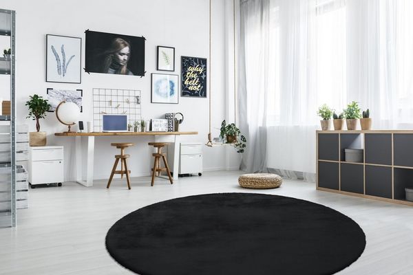 Arte Espina Fellteppich Rabbit 100, rund, Höhe: 45 mm, Kunstfell, Kaninchenfell-Haptik, supersoft, Hochflorteppich