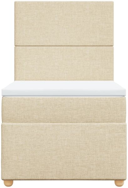 vidaXL Boxspringbett mit Matratze Creme 100x200 cm Stoff 3293489 Bild 6