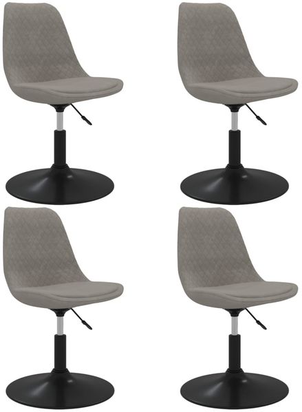 vidaXL Esszimmerstühle 4 Stk. Drehbar Hellgrau Samt 338391 Bild 2