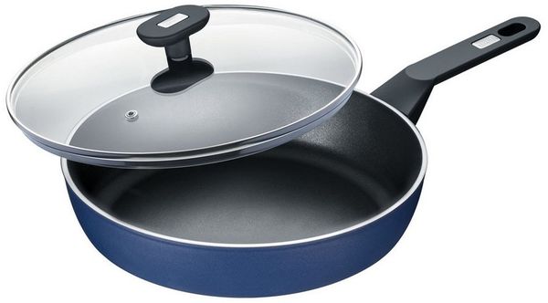 Berndes Schmorpfanne mit Glasdeckel 28 cm, Aluminium, schwarz - Special+, Aluminium