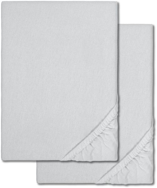 Spannbettlaken Winterflausch silber grau 180 x 190 - 200 x 200 cm Doppelpack